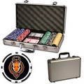 Poker chips set with aluminum chip case - 300 Full Color 8 Stripe chips